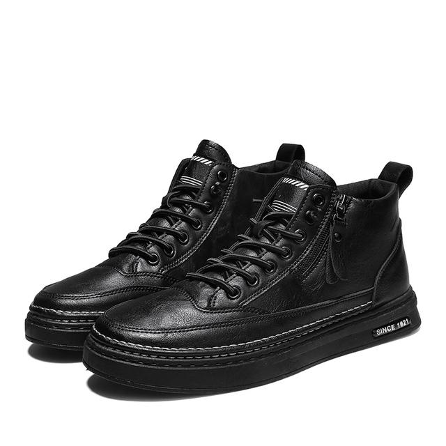 Men 'S Boots Winter Cotton Shoes High -Top Fashion Casual Shoes Trend Martin Boots Flat Shoes Korean Version Tooling Shoes Student