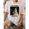 WomenS Casual Oversized TShirt with YAS QUEEN Slay Graphic Soft Cotton Blend Crew Neck Short Shirts for Women Y2k Accessories