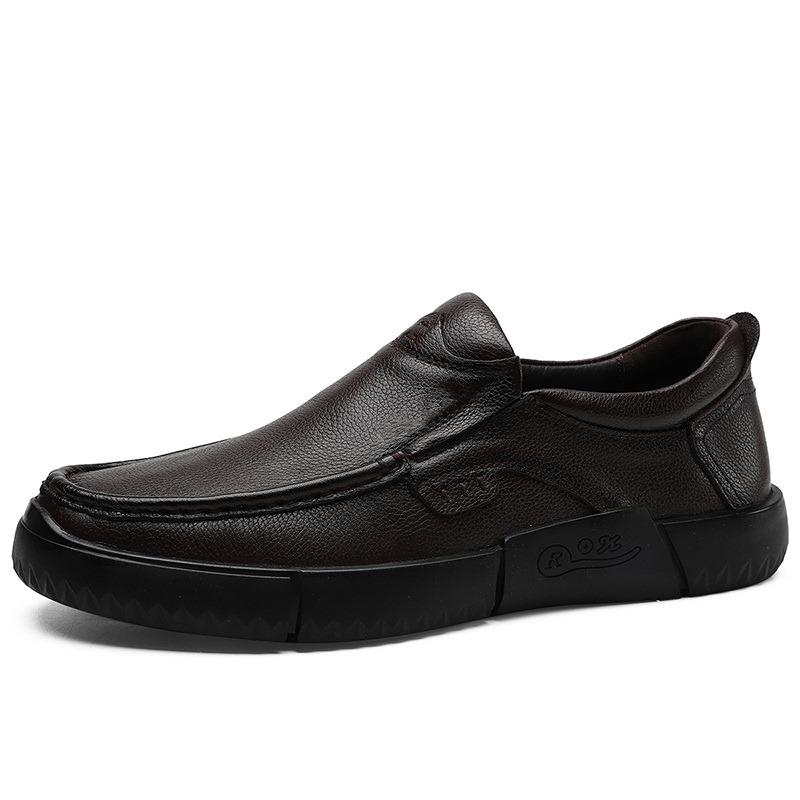 Fashion Comfortable Men's Genuine Leather Loafers Soft-Soled Slip-On Flats Versatile Casual Business Shoes Formal Leather Business Shoes