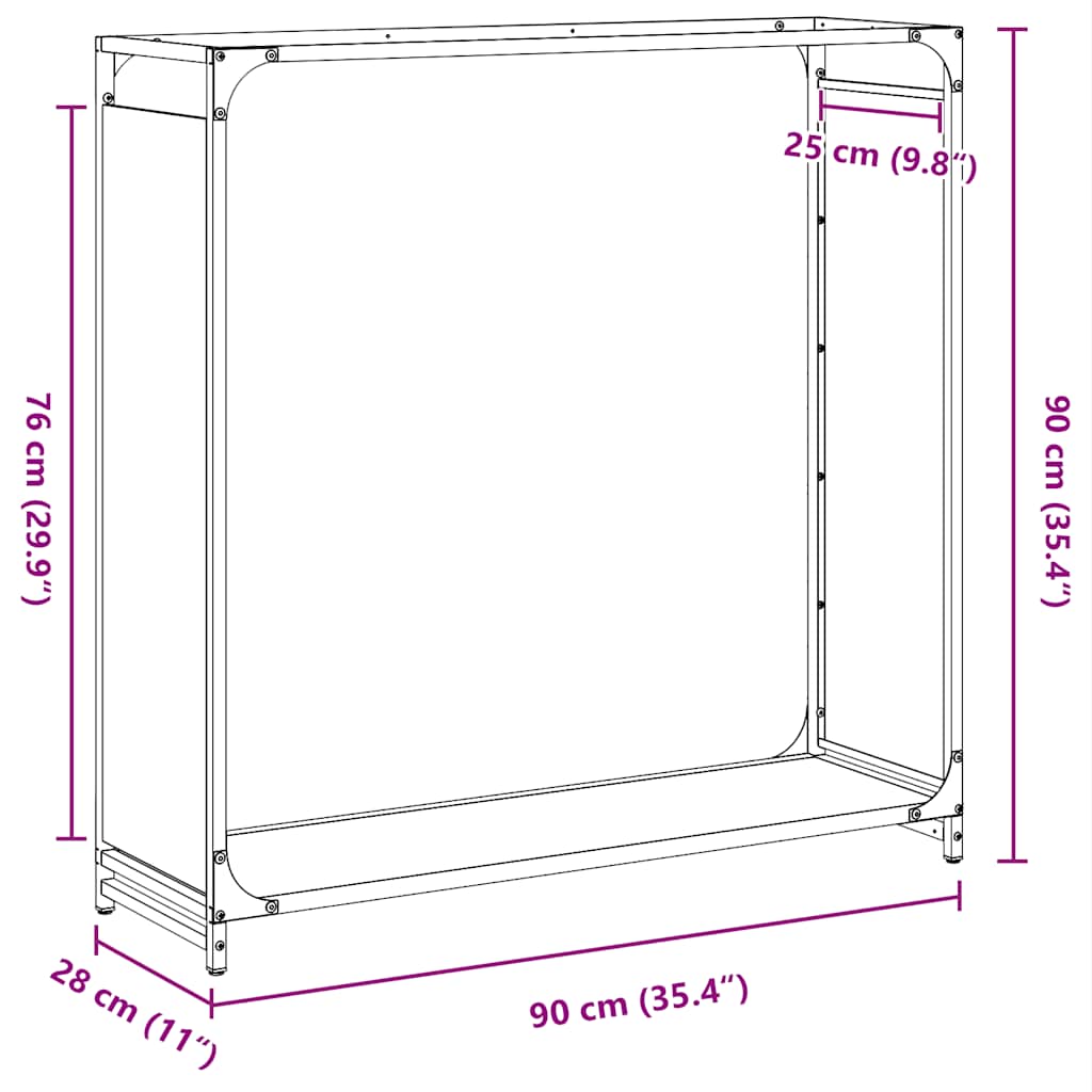 Firewood Rack Olive Green 90 x 28 x 90 cm Cold Rolled Steel