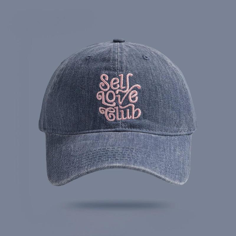 

25 early autumn new dopamine letter embroidered denim baseball cap washed old cap Head circumference 54-59CM