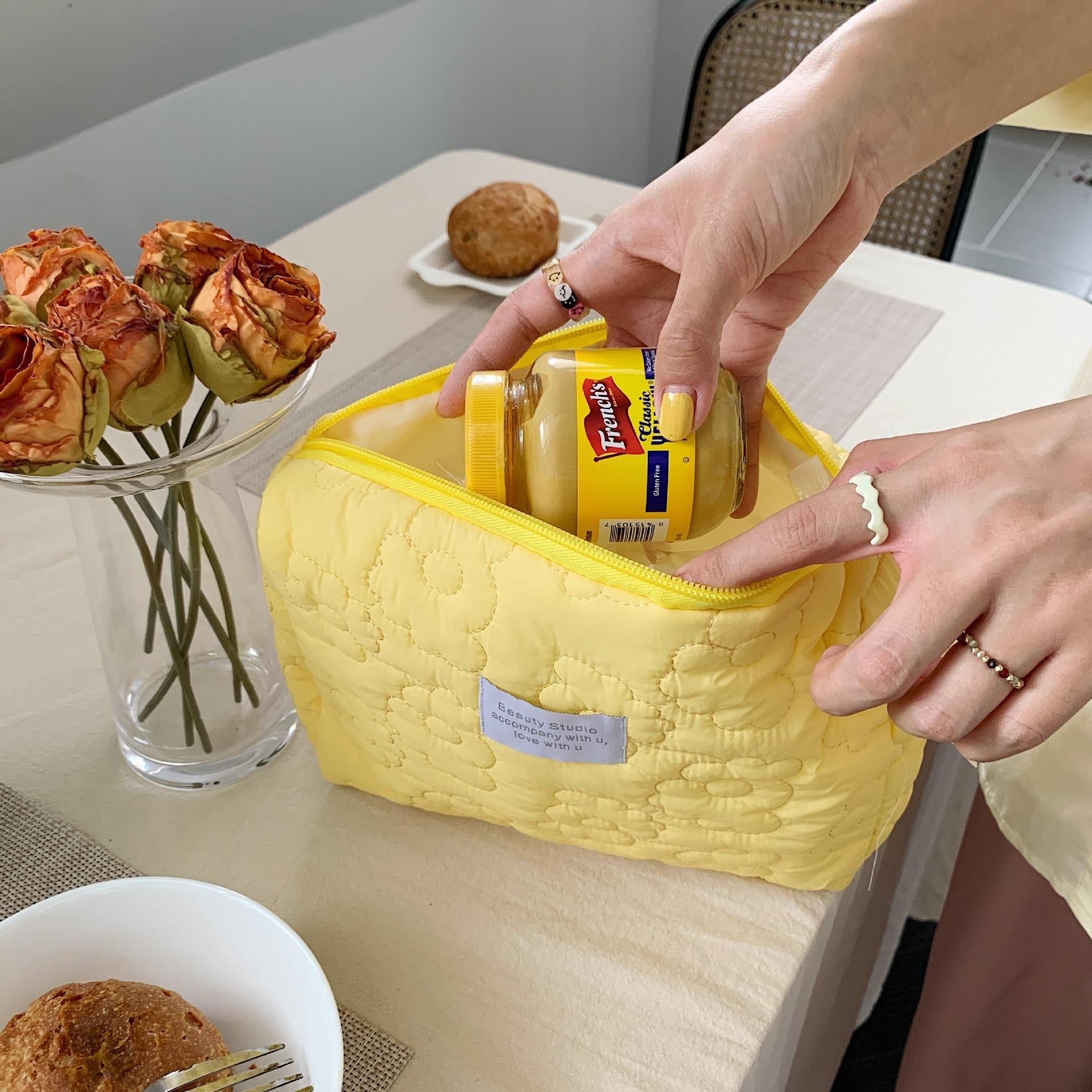 

Жіноча сумка для зберігання м яка, кольору цукерок, великої місткості, для перенесення косметики OneSize жовтий