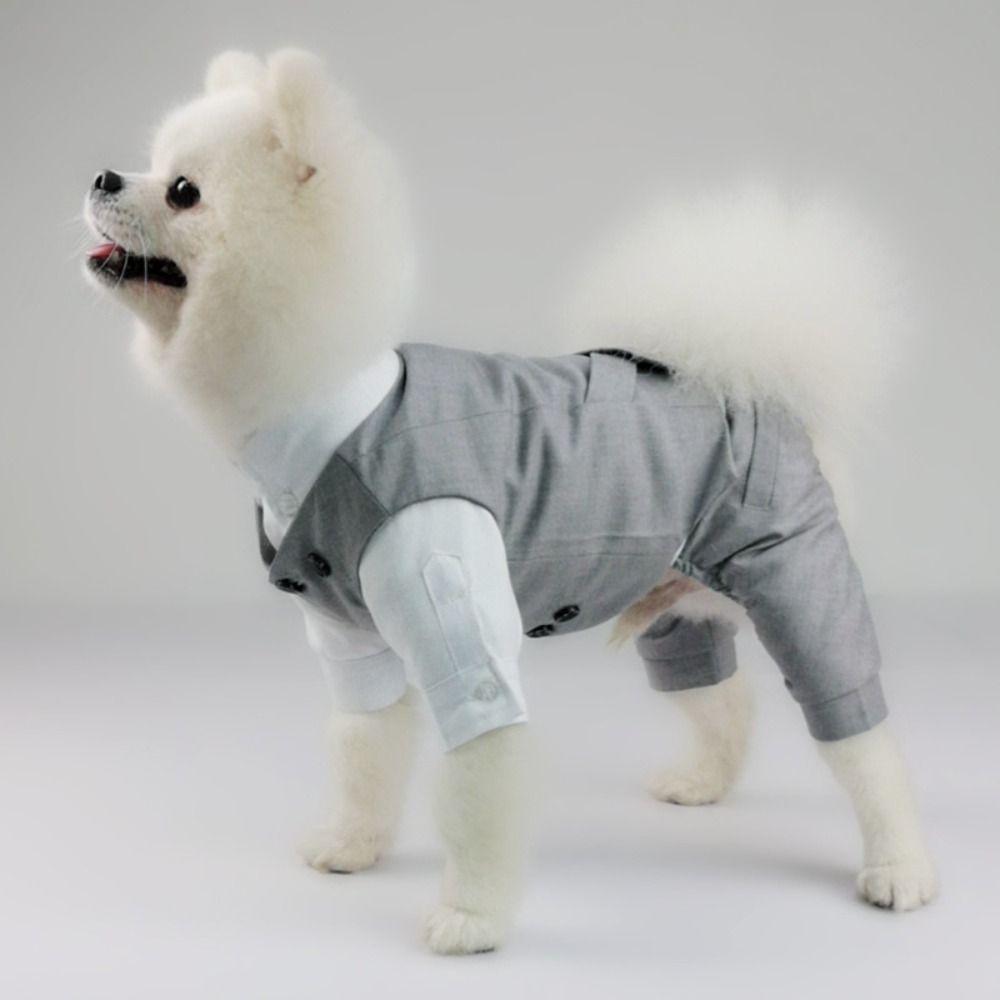Washable Pet Formal Shirt Creative Puppy Costume Stylish Dog Wedding Suit  Cat