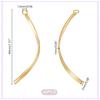 30Pcs 304 Stainless Steel Pendants Twist Real 18K Gold Plated 40x2x1mm Hole: 1.6mm