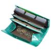 FRANCK ROSSINI Women's Leather Long Wallet with Flap, 40 Card Slots, Large Coin Pocket, Gift Boxed, Green, Made by Enterprise, Italy