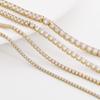 Fashion Jewelry Supplies Copper Plated 14K Gold Claw Chains Inlaid With Zircon for DIY Necklace Bracelet Waist Body Chain Making