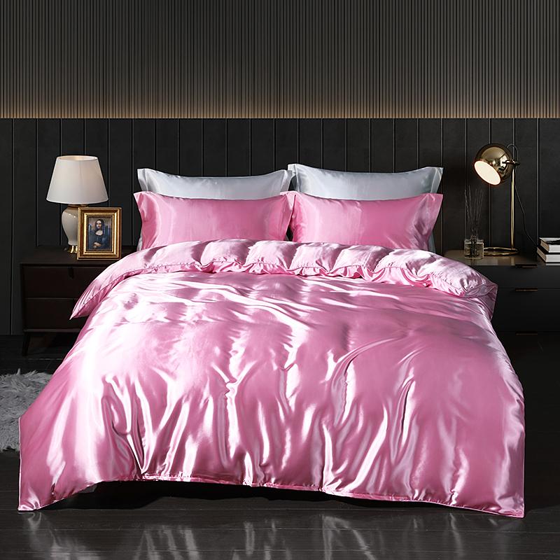 Luxury Gold Mulberry Silk Bedding Set Comforter Quilt Cover Flat Sheet Pillowcase Double Ru Europe Queen Bed Linen Duvet Covers
