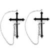 Unisex Stainless Steel Punk Stud Earrings for Men Women Black Geometry Star Cross Spike Skull Pendants Ear Jewelry Accessories