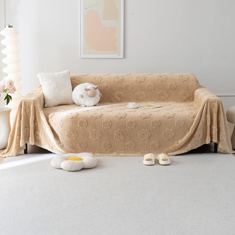 Anti-Scratching Sofa Cover Towel Cover All-Inclusive Universal Non-Slip Mat Cover Cloth Winter Plush Sofa Cover