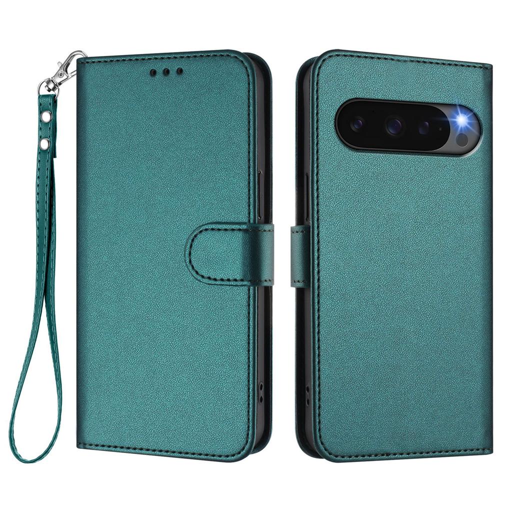 For Google Pixel 10 Pro/Google Pixel 9/Google Pixel 9 Pro/Google Pixel 10 Leather Case Wallet Stand Phone Cover with Wrist Strap