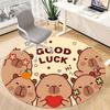1PC Bear Luck Office Round Area Rug,  Mat Suitable ForOffice, Under Office Chairs Bedroom Living Room Home Decor, Room Deco