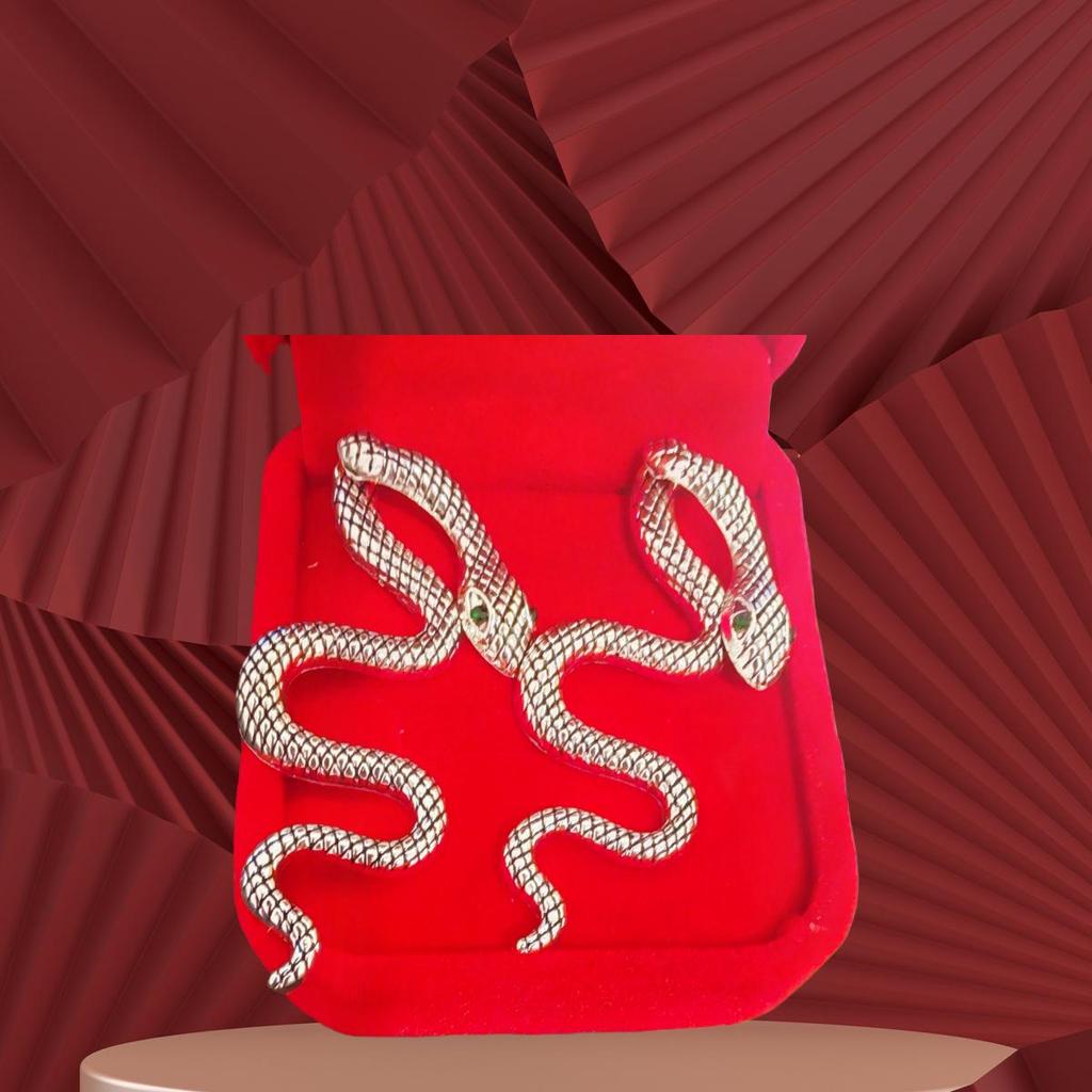 Niche Design Diamond-Studded Multicolor Snake Earrings with Detachable Styles