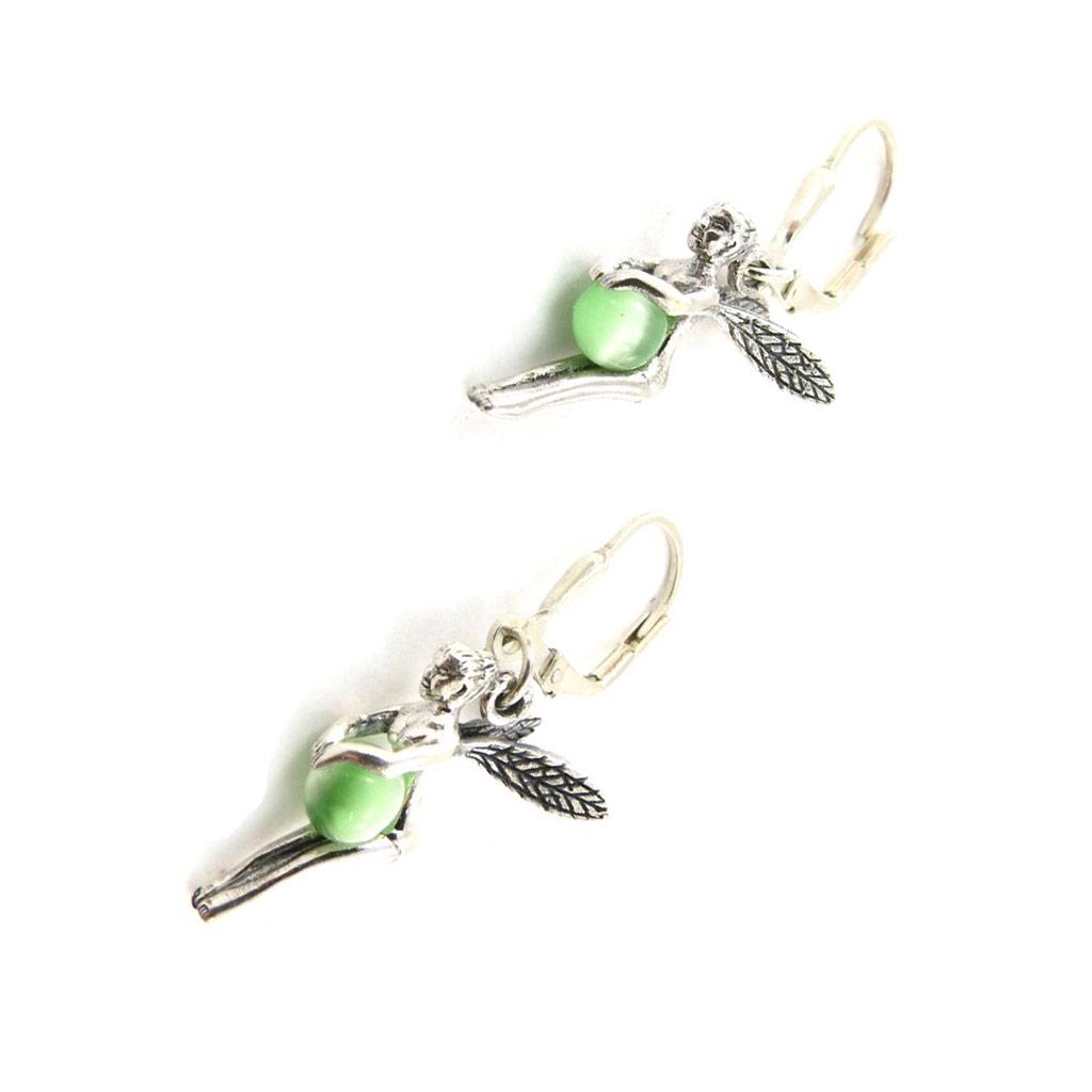 Les Trésors De Lily [C7562] - Silver Sleepers 'Tinkerbell' Silbergrün - 15x20 mm