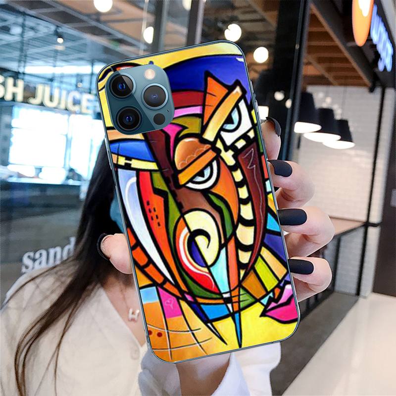 Missgebildete Malerei Handyhülle für iPhone 11 12 13 Pro Max 5s 6s 7 8 Plus X Xr Xs Max Se 2020 13 Mini Hülle Abdeckung