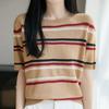 Navava Men Casual STripe Round Neck ShorT Sleeve KniT T shirT Nk3622