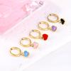 Love earrings simple personality cute girl color dripping oil heart stud earrings stainless steel earrings