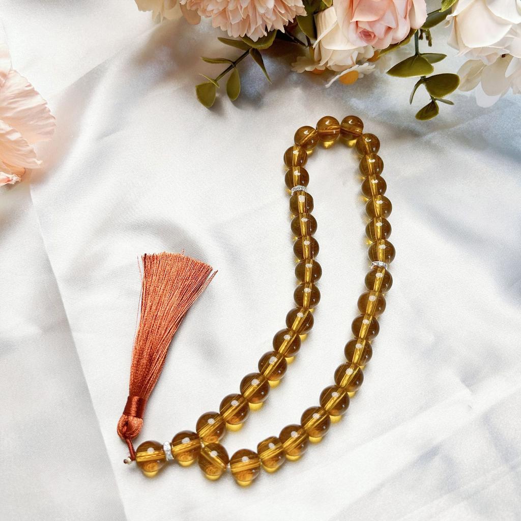 Glass Beads Bracelet Rosary Beads and Fringe Pendants for Prayer Meditations Elegant Glass Grains Rosary Beads