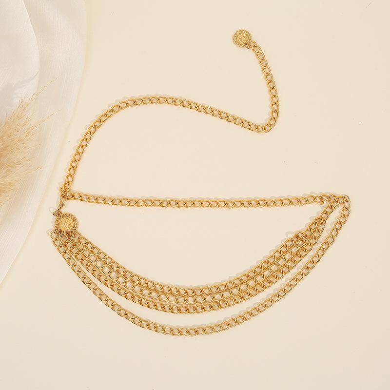 Sunflower Round Pendant Retro Metal Waist Chain - Sexy Casual Body Accessory