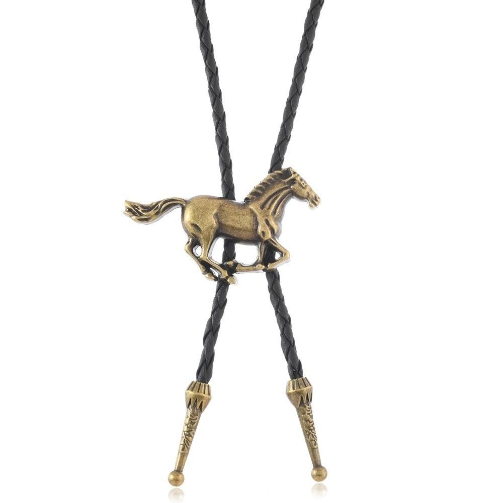 Western Cowboy Bolo Tie Personality Adjustable Rope Retro Alloy Bolo Tie Vintage Plating Retro Fashion Cowboy Rope