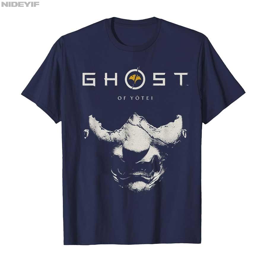 

Футболка з маскою самурая Ghost of Yotei з логотипом Відеогри Для чоловіків Жінок 100% Бавовна Футболки З коротким рукавом 1106-2 4XL