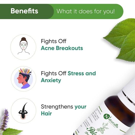 Naturalis Essence Of Nature Patchouli Essential Oil Undiluted Pure And Natural Therapeutic Grade For Skin Care, Hair Care And Aromatherapy - 15Ml