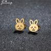 Unique Christmas Earring Stainless Steel YES NO Cactus Footprint Music Stud Earrings for Women Tiny Star Boots Jewelry Girl Gift