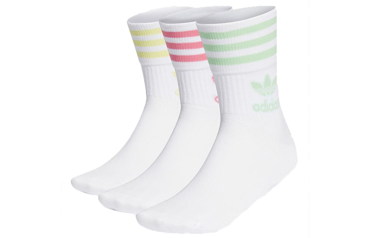 adidas originals Enjoy Summer Mid Cut Crew Socks 3 Pairs White H62015 M