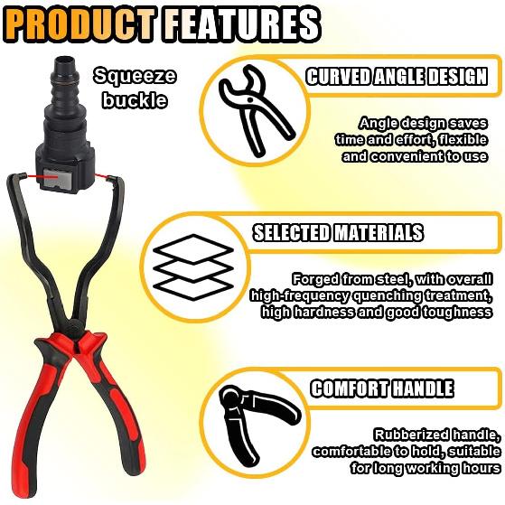 Fuel Line Plier, Quick Disconnect Release Removal Tool, Petrol Hose Pipe Clamp Clip With Handle, Universal Fuel Line Clip Removal Plier, Pipe Clip