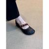 Sheepskin Version Niche Retro Round Head Thick Heel Single Shoes Women's Versatile Button Elastic Band Light Mouth Soft Leather Mary Jane Shoes