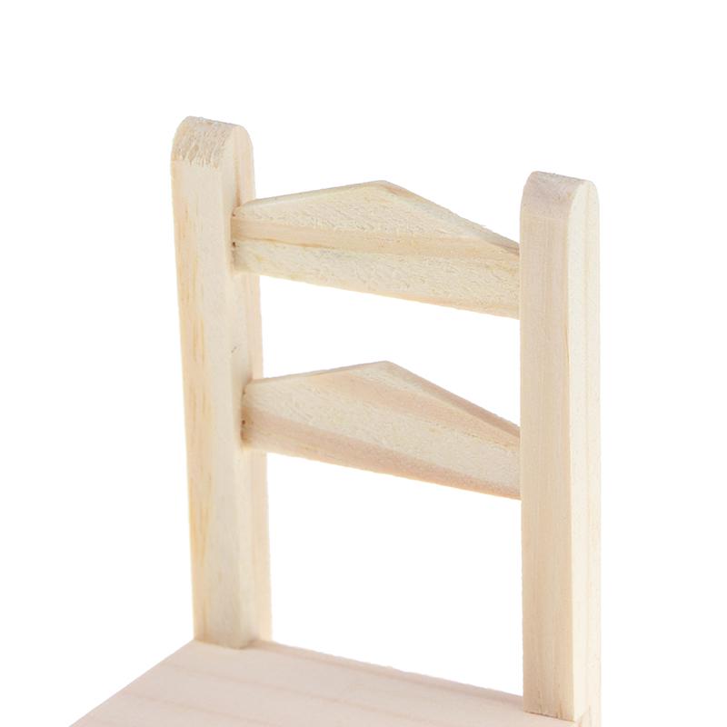 1:12 Dollhouse Furniture Miniature Wooden Kitchen Chair Kids Pretend Play Toy