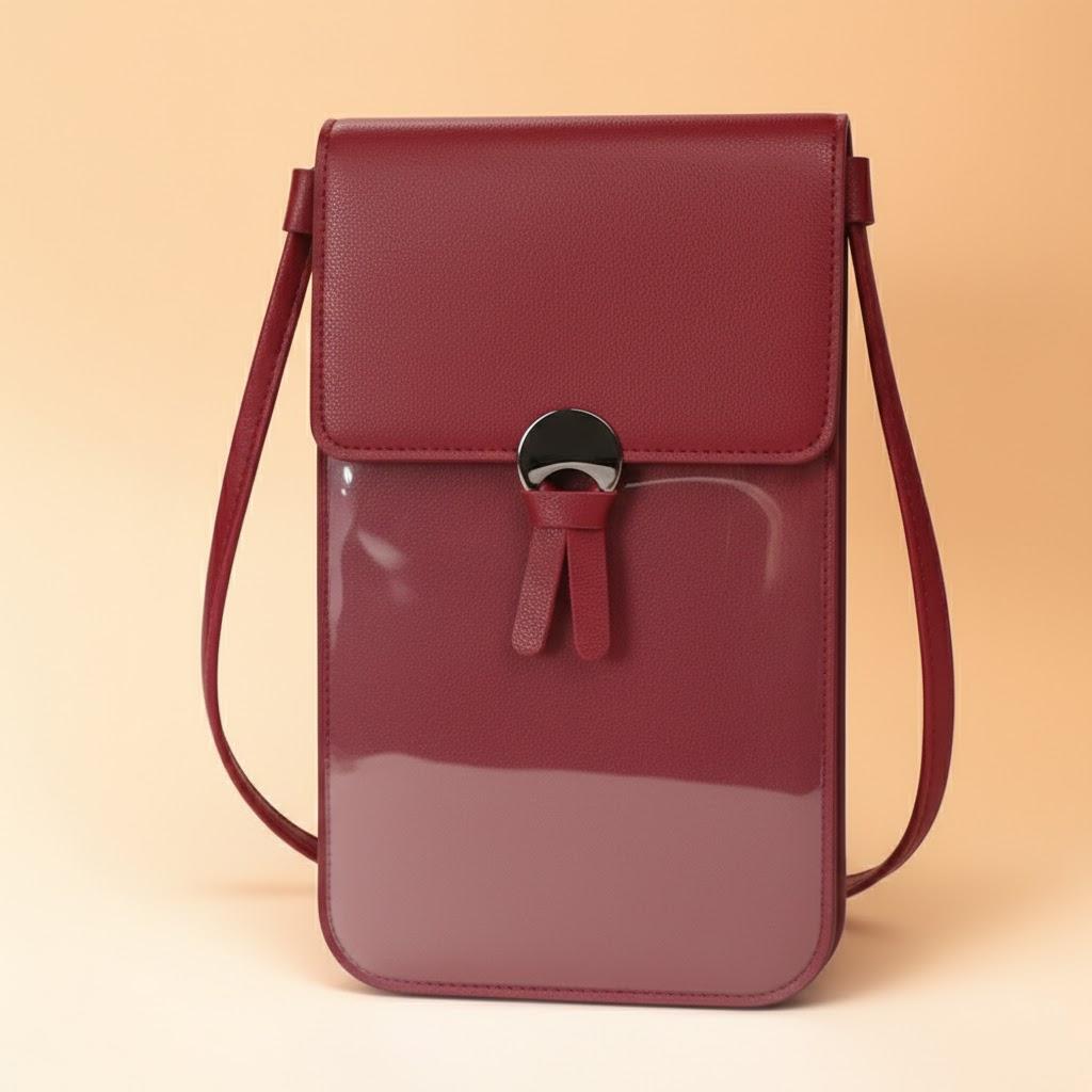 

Fashion Transparent Touch Screen Crossbody Bag for Women Small Purse Mobile Phone Bag Trendy Handbag червоний