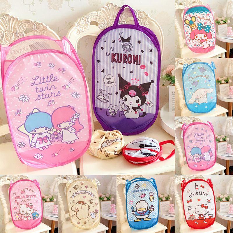 Collapsible Laundry Hamper With Cute Sanrio Cartoon Pattern For Kids' Toys**
