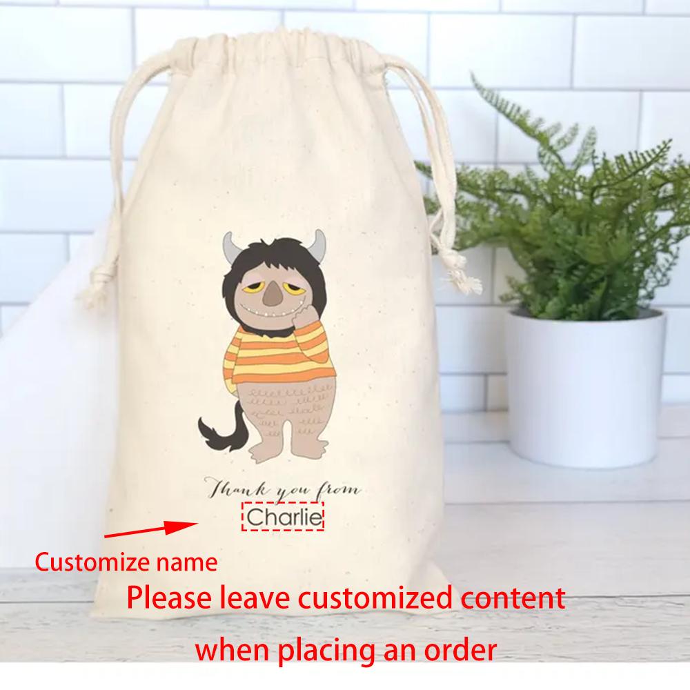 Custom Wild Monster Things Favor Bag Wild Rumpus Birthday Party Decor Kindergarten NewBorn Baby Shower Back To School Gift