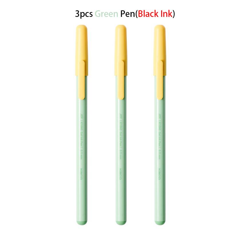 KACO JOY Gel Pen 0.5mm Black Fun Capped Biscuit Stick Style Frosted Body Daily Writing Pens 1600m Large Capacity School Supplies