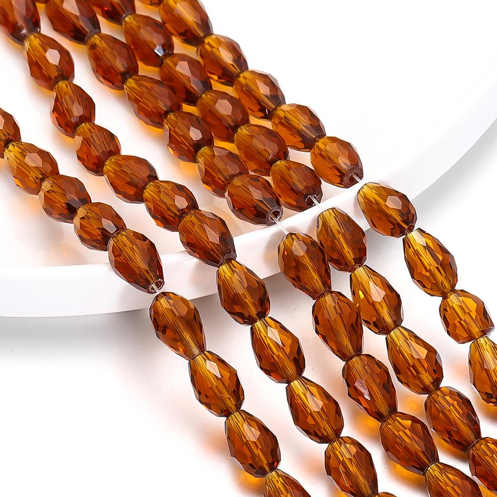 1 Strand 6-12mm Spacer Water Drop Shaped Beads AB Shine Glass Drop Pendant for DIY Earing Bracelet Jewelry Making Accessories