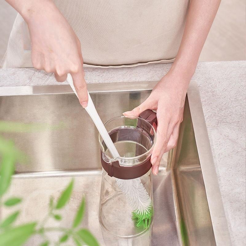 Bottle Extended Handle Brush For Cleaning Tall Glasses And Thermos Bottles