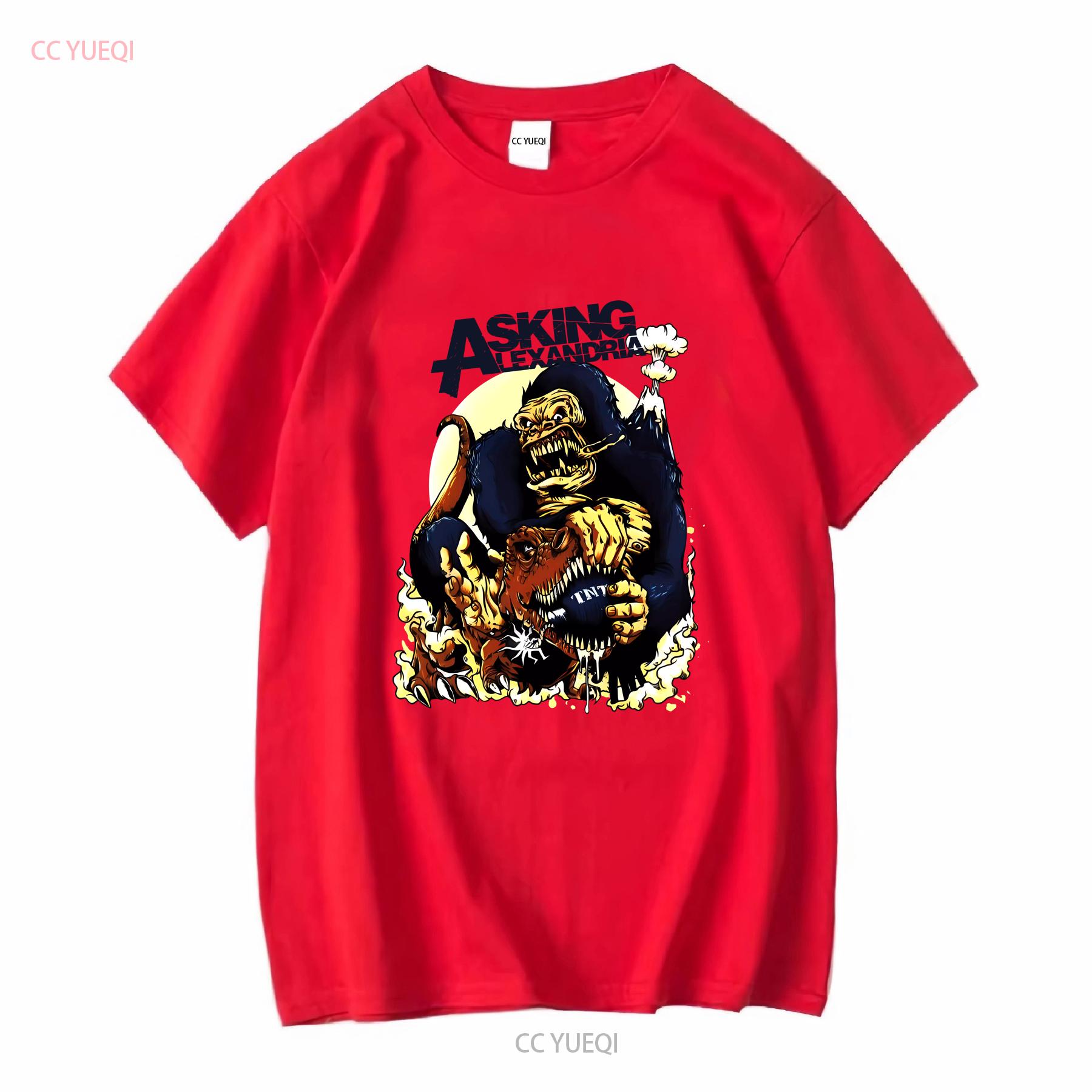 ASKING ALEXANDRIA KING KONG VS T REX FIGHT SHIRT NEW OFFICIAL RARE vintage Washed Slightly Stylish Breathable Comfortable S