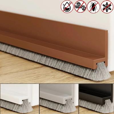 1pc 1m/39.37in Brush Seal Strip Door Bottom Seal Strip Insectproof Soundproof Door Seal Strip Door Stop Self-adhesive Strip