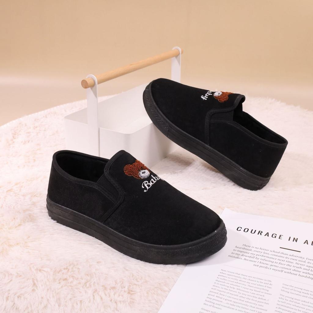 Autumn and winter warm plush women's cotton shoes bear thick sole casual comfortable non-slip one-pedal muffin sole women's cotton shoes