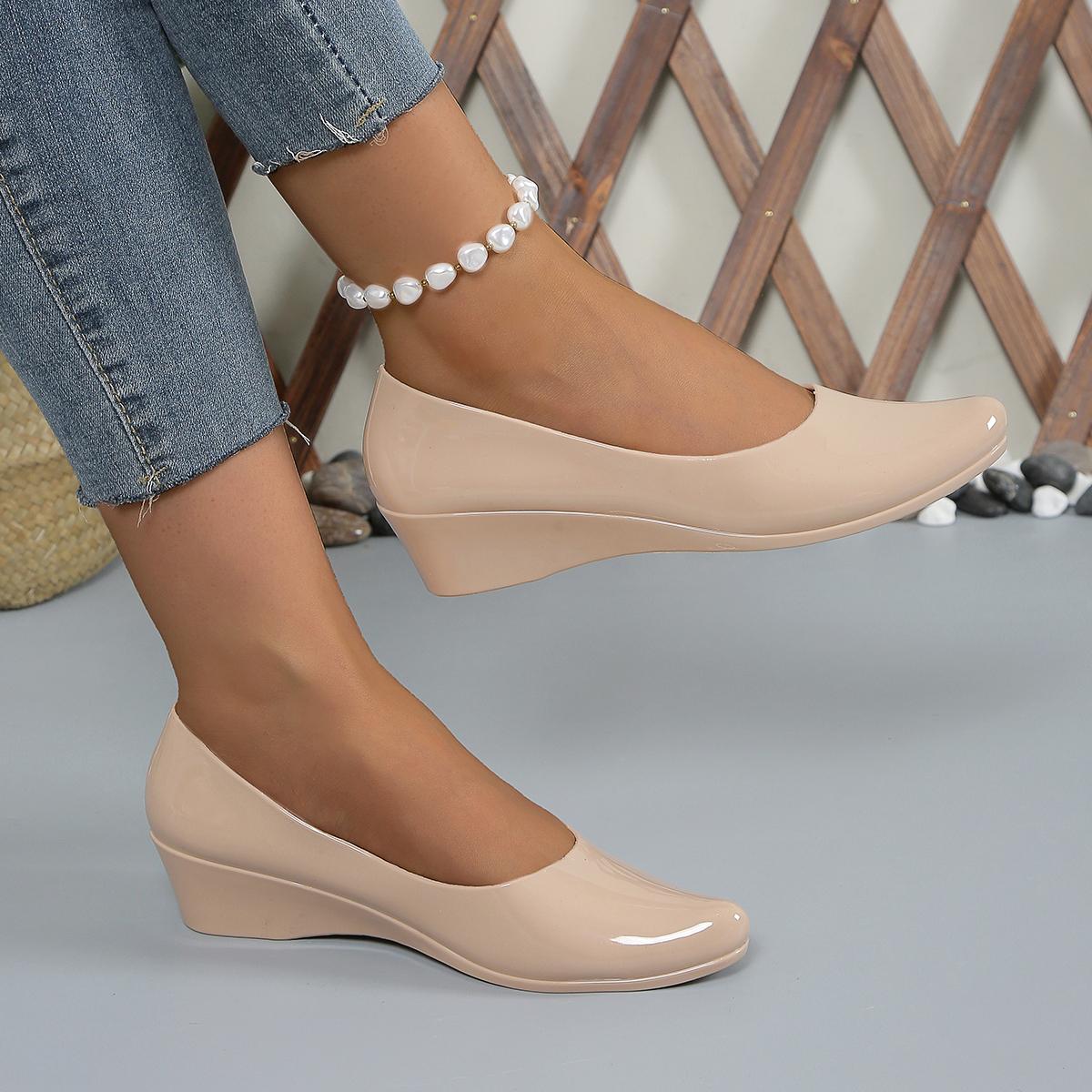 

мода Модные женские туфли на плоской подошве повседневные туфли осенние нескользящие туфли на танкетке современные туфли для женщин универсальные удобные туфли без застежек 36 абрикосовый