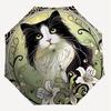 1PC Cat, floralAutomatic Open/Close Umbrella with Windproof, 8-Rib Sturdy Canopy, Durable Ribs, Fashionable Design, Outdoor Accessory, Fun Prin, Holid