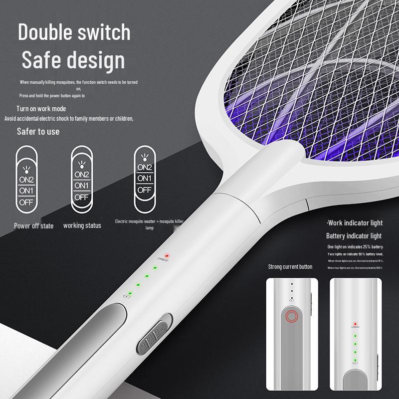 947 Dual-Function Electric Mosquito Swatter & Killer Lamp - USB Rechargeable with Electric Shock Protection