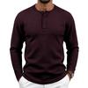 Men S Vintage Loose Fit Long Sleeve Henley T Shirt