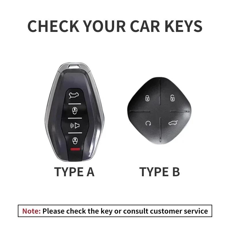 Leather Car Key Case Cover Shell for Chery Jetour DASHING X-1 Plus DTC 2022 2023 2024 X70 PLUS Coupe X90 PLUS X70S X95 Keychain