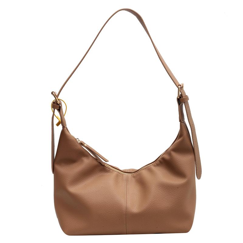 MOODS Lychee Pattern Tote Bags For Women  Latest Branded Shoulder Hobo Bag Soft PU Leather Retro Large Capacity Shopper Tote