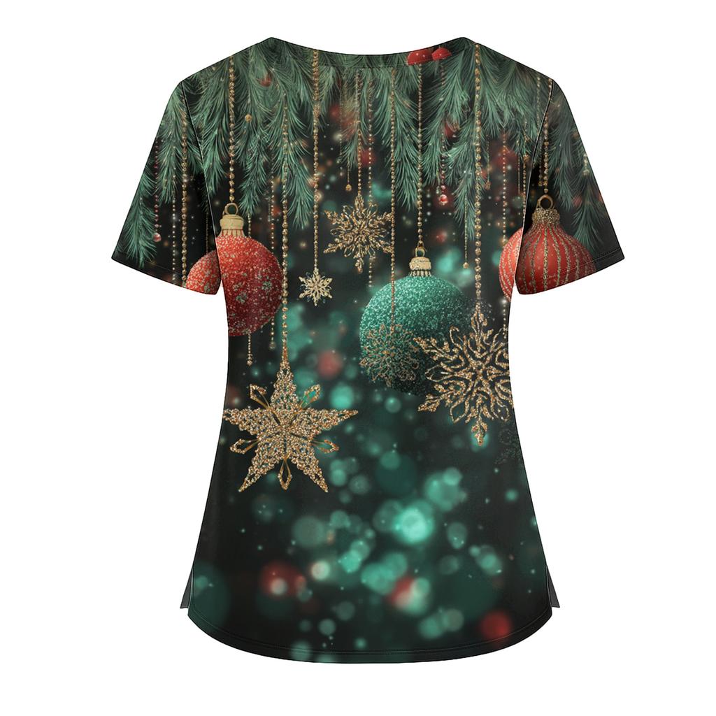 Mote V-hals Kortermet Jumpsuit for kvinner med Lommer Trykte Topper Klær