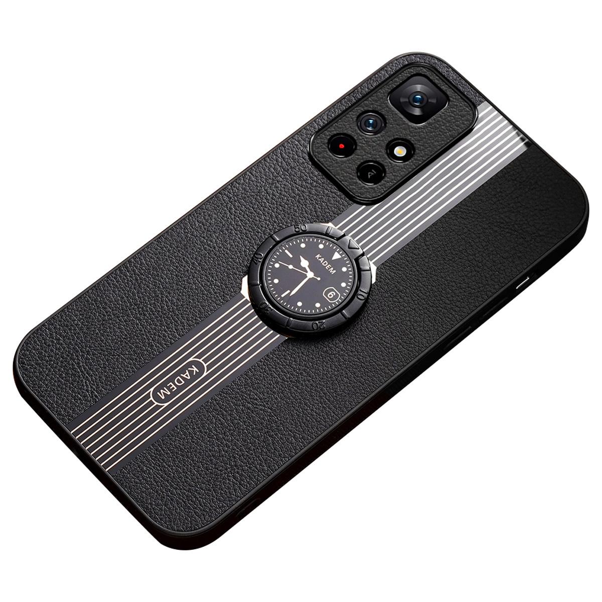 

KADEM Для Xiaomi Poco M4 Pro 5G/Redmi Note 11 5G (Китай) (MediaTek)/11T 5G/11S 5G Чохол Шкіра+ТПУ+Акрилове Кільце Підставка Чохол Black