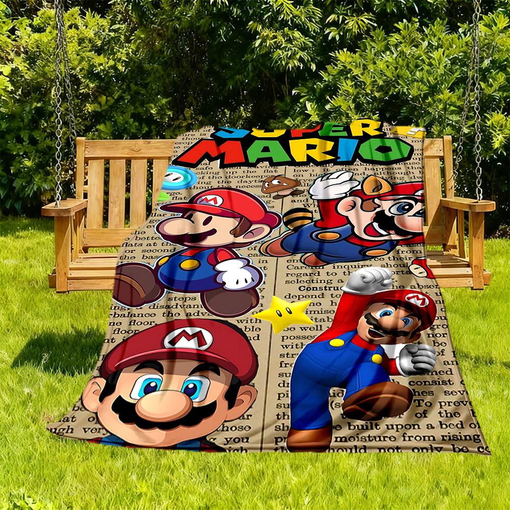 1PC Super Mario Bros Outdoor Blanket Lightweight Flannel, Soft & Warm, All-Season Use for Sofa, Outdoor, Camping, Living Room, Office05