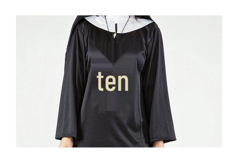 Adult Priest and Nun Role-Playing Clerical Robe Costume