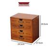 Solid Wood Multi-Layer Office Desk Organizer and Cosmetics Storage Box